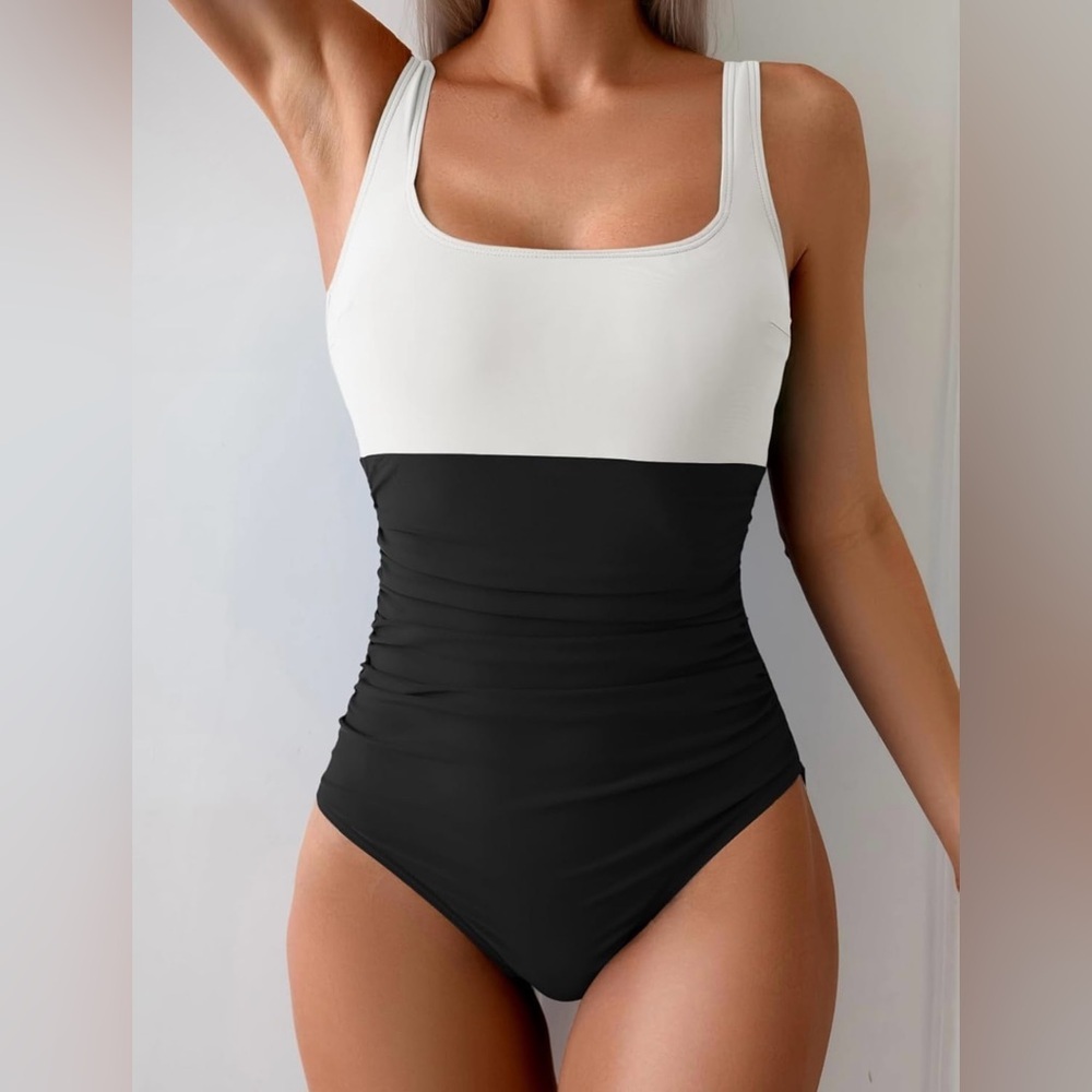 B2prity Womens One Piece Swimsuit Tummy Control Slimming High Waisted Ruched
